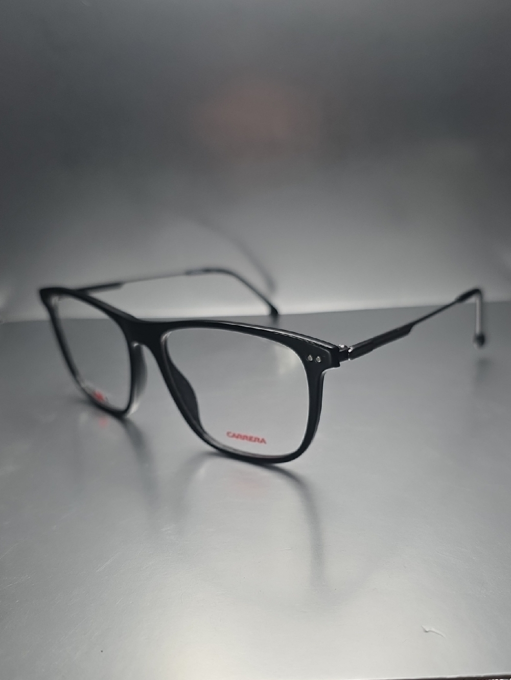 Carrera Black Full-Rim Prescription Glasses with Red Logo